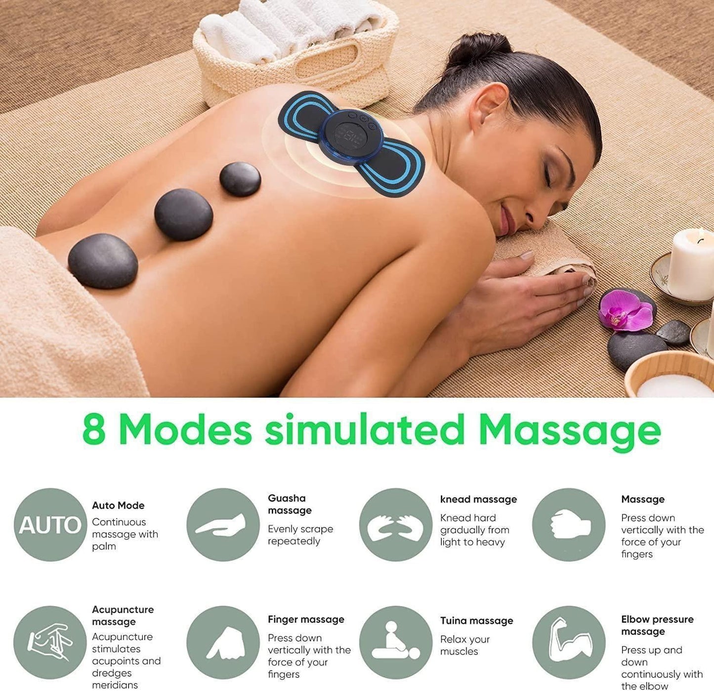 Mini Massager with 8 Modes and 19 Strength Levels for Shoulder,Arms,Legs,Back Pain