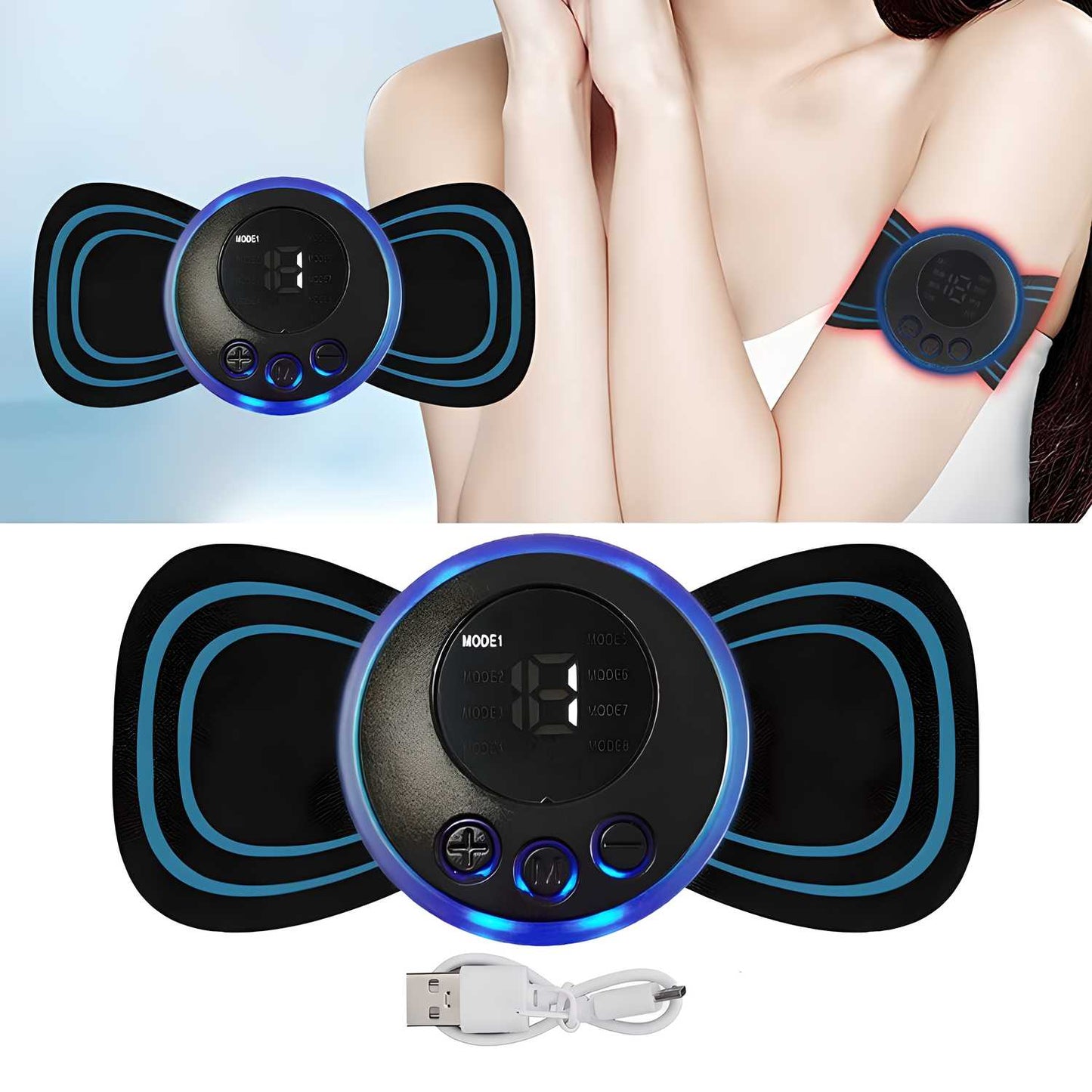 Mini Massager with 8 Modes and 19 Strength Levels for Shoulder,Arms,Legs,Back Pain